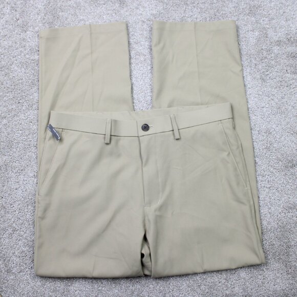 Haggar H26 Performance Pants NWT Mens 34x30 Beige Classic Fit Non-Iron Stretch - Picture 1 of 15